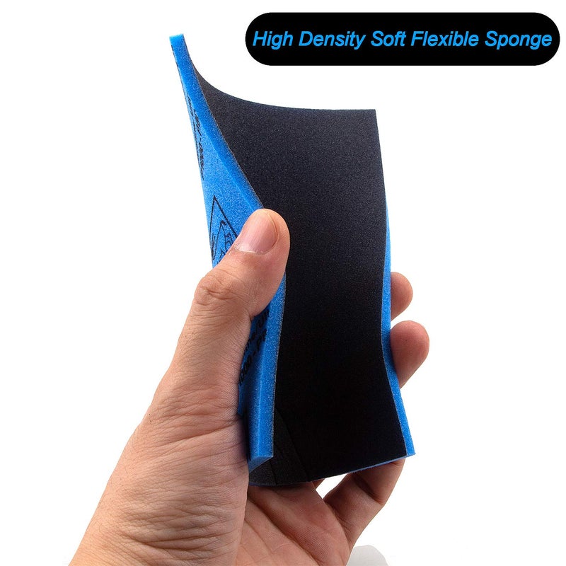 ADVcer 500-2000 Grit Sanding Sponge 8 Pads, 4.5" x 5.5" x 0.2" Assorted Wet or Dry Ultra Fine Hand Sanding Sponges, Flexible Soft Foam Sand Block for Drywall, Corner Contour, Metal Wood, Hobby Model - Image 5